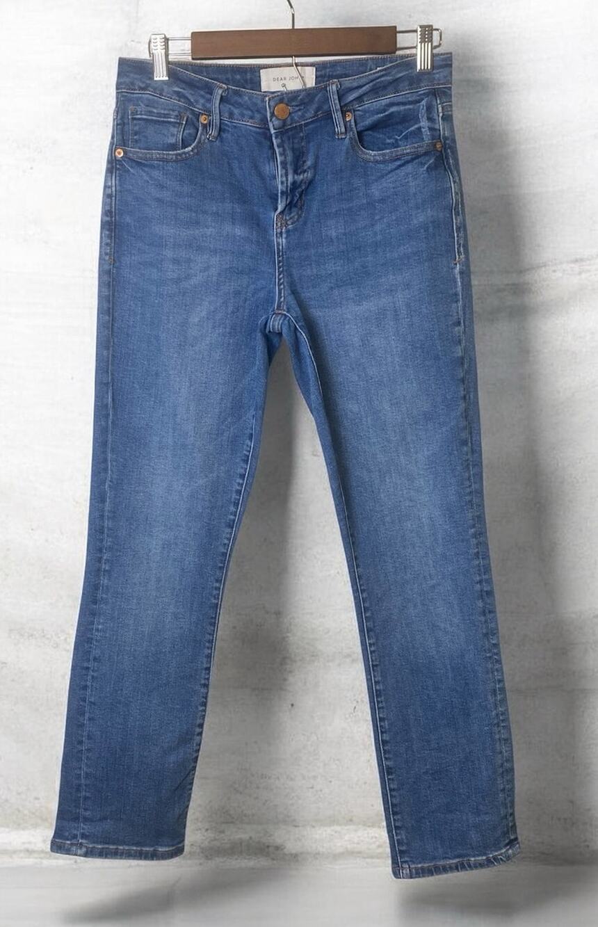 Dear John Blaire Straight Jeans Size 28 Medium Wash Stretch Denim Classic Fit